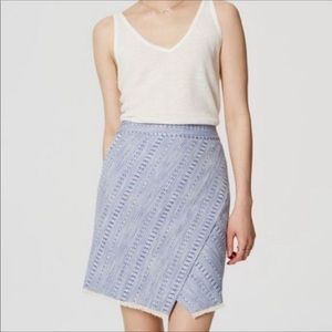 Loft Blue and white striped Loft Skirt size 4